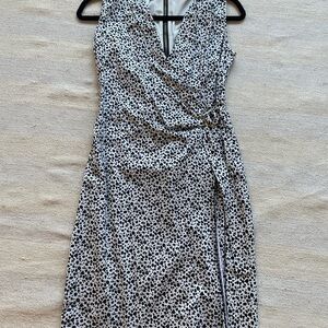 Faux wrap animal print dress